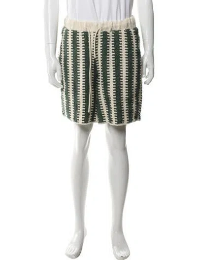 Pre-owned Kith Striped Jogger Shorts W/ Tags In Green