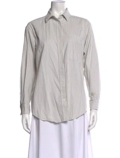 Pre-owned Kith Striped Long Sleeve Button-up Top In Multi