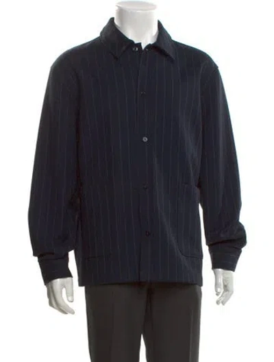 Pre-owned Kith Striped Long Sleeve Shirt In Blue