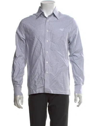 Pre-owned Kith Striped Long Sleeve Shirt In Blue