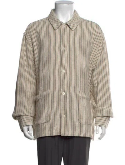 Pre-owned Kith Striped Long Sleeve Shirt In Neutrals