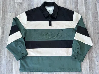 Pre-owned Kith Striped Microsuede Tanner Pullover