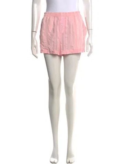 Pre-owned Kith Striped Mini Shorts In Pink