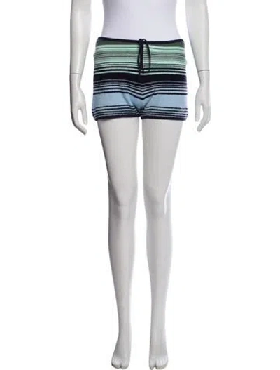 Pre-owned Kith Striped Mini Shorts In White