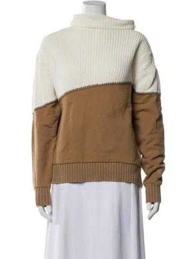 Pre-owned Kith Striped Mock Neck Sweater In Brown