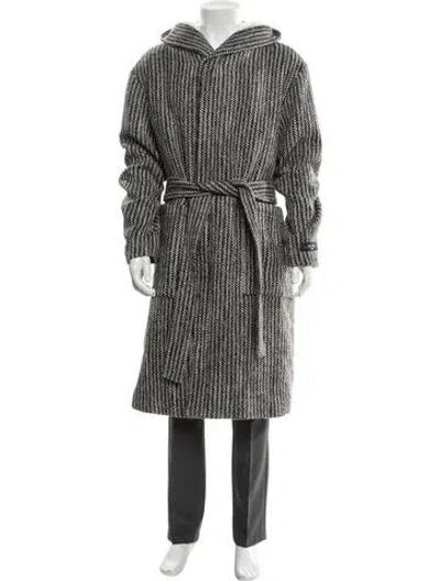 Pre-owned Kith Striped Parka In Gray