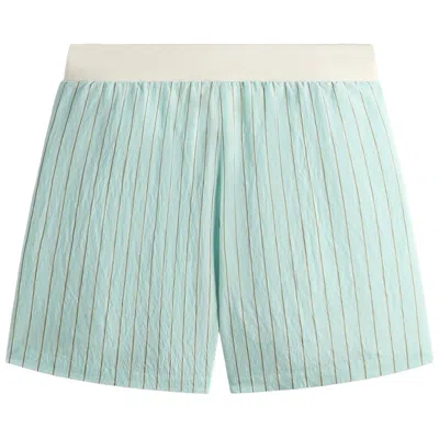 Pre-owned Kith Striped Poplin Active Short 'breezeway' | Blue | Men's Size M