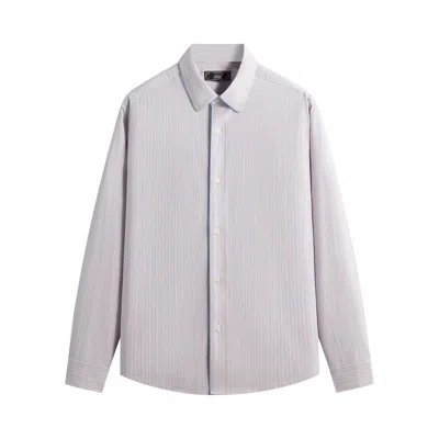 Pre-owned Kith Striped Poplin Georgie Shirt 'hydrangea' | White | Men's Size Xxl