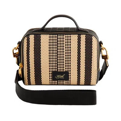 Pre-owned Kith Striped Raffia Double Zip Crossbody 'radiant' | Tan | Men's Size Onesize In Brown