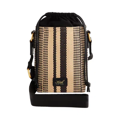 Pre-owned Kith Striped Raffia Drawstring Pouch 'radiant' | Tan | Men's Size Onesize In Brown