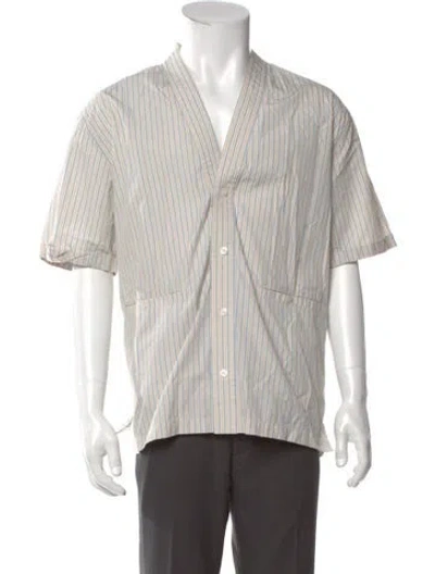 Pre-owned Kith Striped Short Sleeve Shirt In Blue