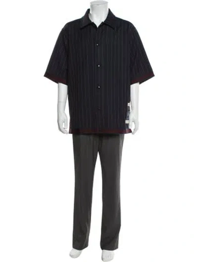 Pre-owned Kith Striped Short Sleeve Shirt In Blue