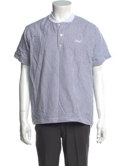 Pre-owned Kith Striped Short Sleeve Shirt In Gray