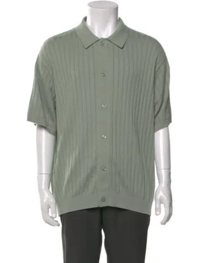 Pre-owned Kith Striped Short Sleeve Shirt In Green