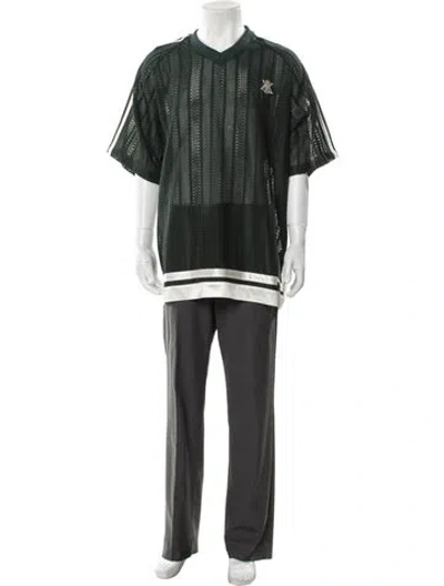 Pre-owned Kith Striped Short Sleeve Shirt W/ Tags In Green