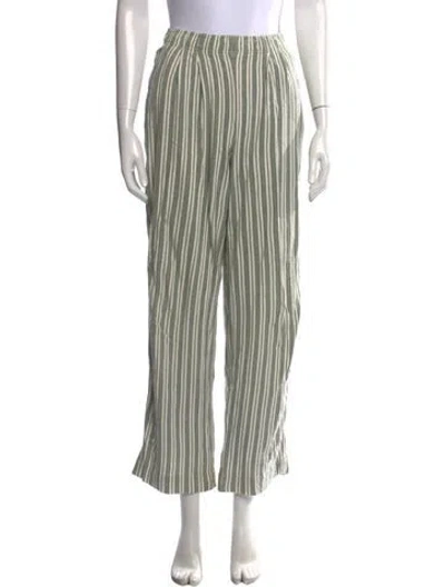Pre-owned Kith Striped Straight Leg Pants In Green