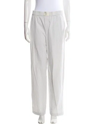 Pre-owned Kith Striped Straight Leg Pants In White