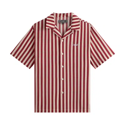 Pre-owned Kith Striped Thompson Camp Collar Shirt 'allure' | Red | Men's Size M