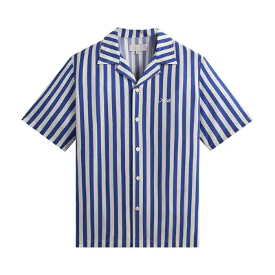 Pre-owned Kith Striped Thompson Camp Collar Shirt 'current' | Multi-color | Men's Size M