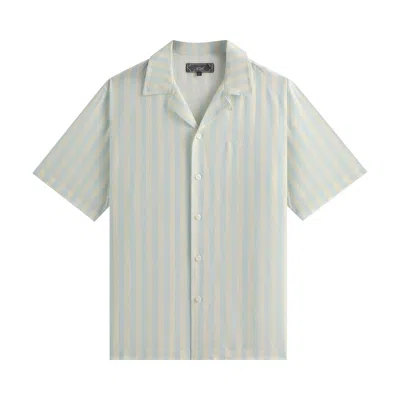 Pre-owned Kith Striped Thompson Camp Collar Shirt 'light Indigo' | Blue | Men's Size L