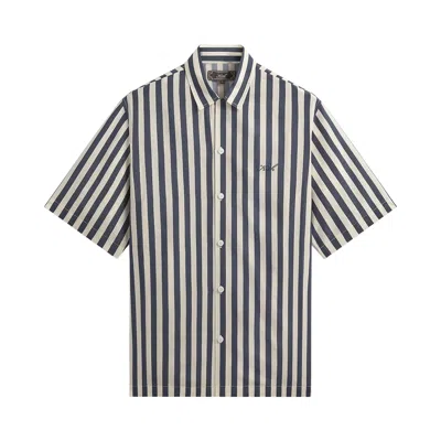 Pre-owned Kith Striped Thompson Camp Collar Shirt 'nocturnal' | Black | Men's Size M