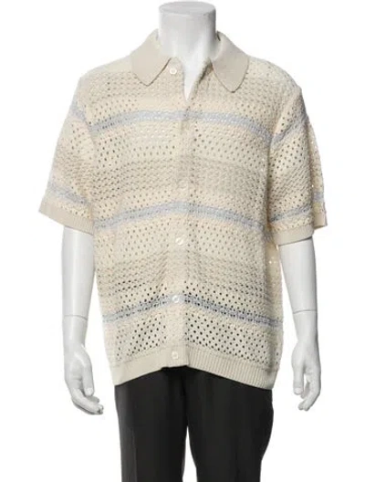 Pre-owned Kith Striped Three-quarter Sleeve Shirt In Black