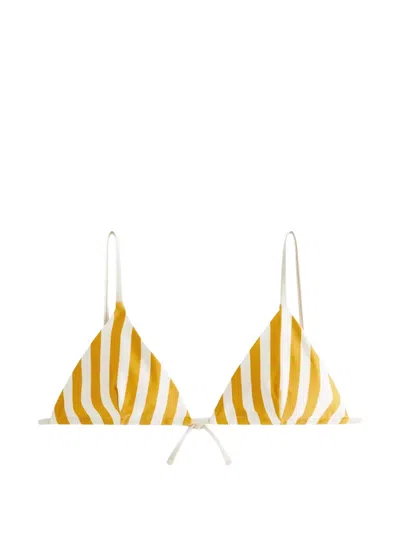 Kith Striped Triangle Bikini Top In White