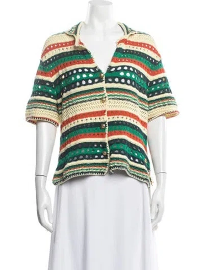 Pre-owned Kith Striped V-neck Sweater In Multicolor