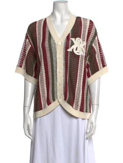 Pre-owned Kith Striped V-neck Sweater In Multicolor