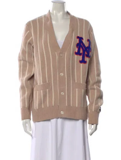 Pre-owned Kith Striped V-neck Sweater In Neutrals