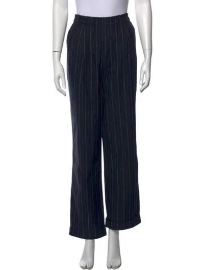 Pre-owned Kith Striped Wide Leg Pants In Black