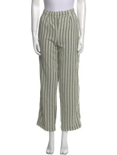 Pre-owned Kith Striped Wide Leg Pants In Green