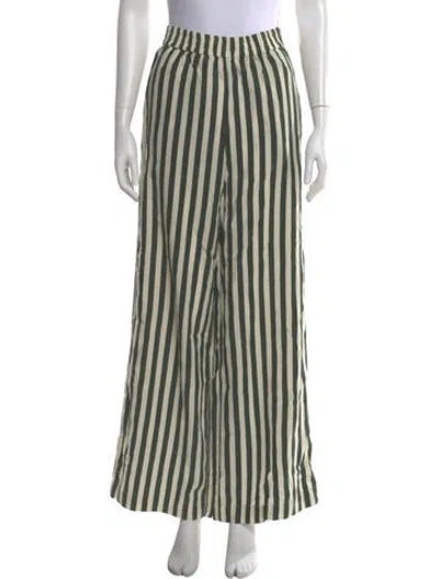 Pre-owned Kith Striped Wide Leg Pants In Green