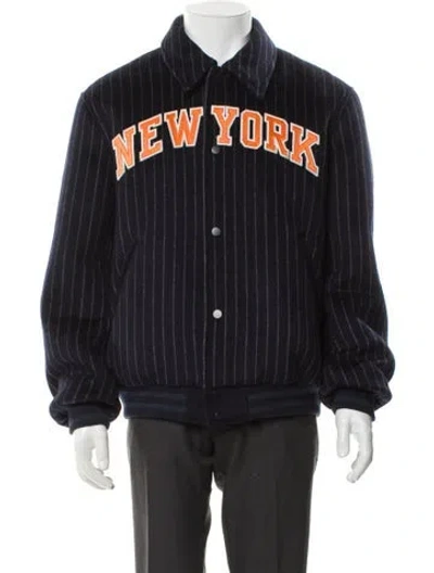 Pre-owned Kith Striped Windbreaker In Blue