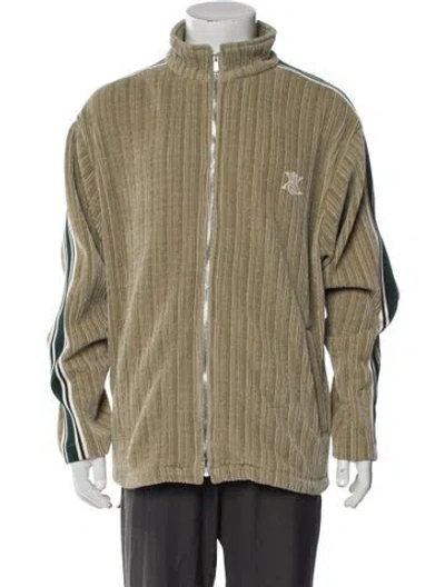 Pre-owned Kith Striped Windbreaker In Green