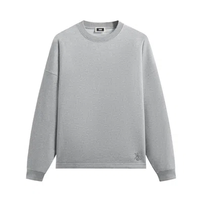 Pre-owned Kith Sueded French Terry Long Sleeve Lawson Tee 'mid Heather Grey' | Men's Size Xl In Gray