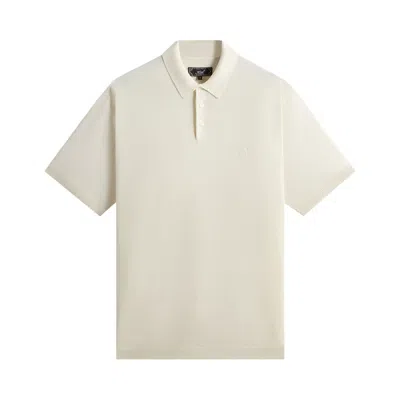 Pre-owned Kith Super Fine Viscose Knit Baldwin Polo 'sandrift' | Cream | Men's Size L In White