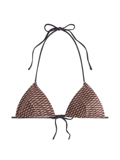 Kith Talia Li Logo Bikini Top In Brown