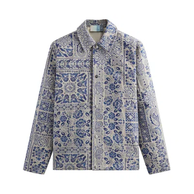 Pre-owned Kith Tapestry Coaches Jacket 'sandrift' | Multi-color | Men's Size M
