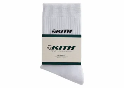 Pre-owned Kith Taylormade Crew Socks In White
