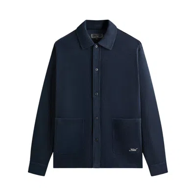 Pre-owned Kith Terry Boxy Collared Overshirt 'nocturnal' | Blue | Men's Size Xl