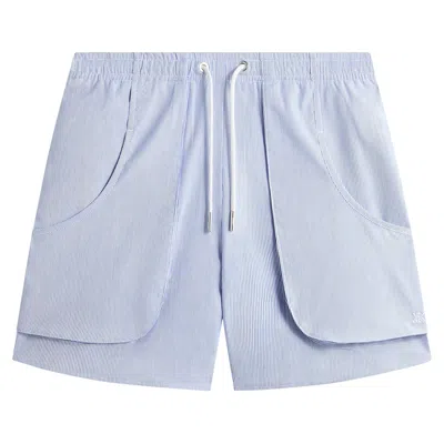 Pre-owned Kith Textured Microstripe Fowler Short 'marina' | Blue | Men's Size M