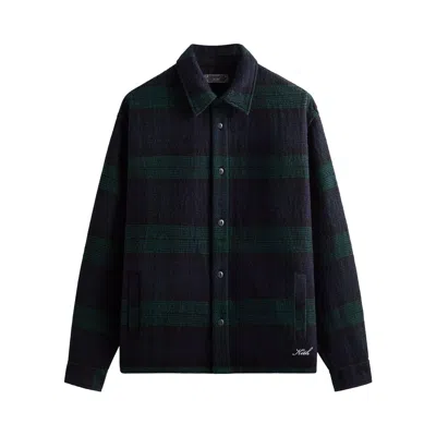 Pre-owned Kith Textured Plaid Isaiah Buttondown 'stadium' | Green | Men's Size Xl