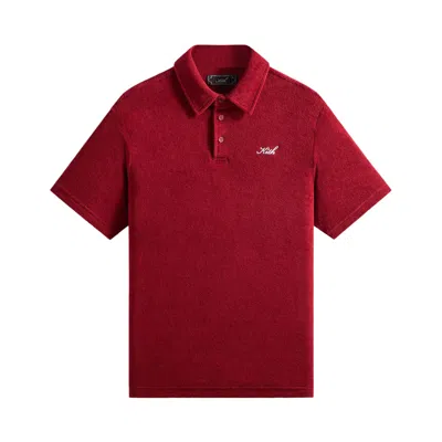 Pre-owned Kith Textured Towel Terry Heathrow Polo 'allure' | Men's Size Xl In Red