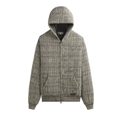 Pre-owned Kith Textured Tweed Sierra Hoodie 'fin' | Grey | Men's Size S