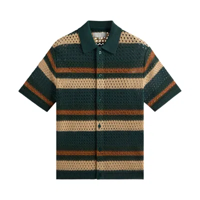 Pre-owned Kith Thompson Crochet Button Down Shirt 'chronicle' In Multi-color