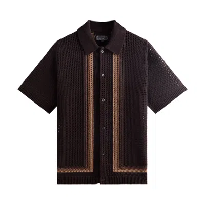 Pre-owned Kith Thompson Crochet Buttondown 'kindling' | Brown | Men's Size L