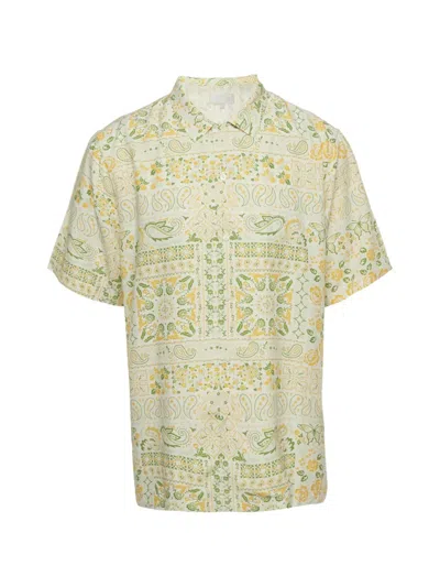 Pre-owned Kith Thompson Paisley-print Silk Shirt In Neutral