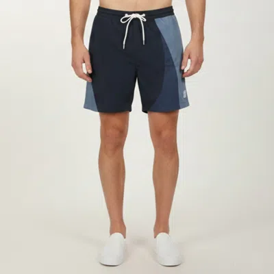 Pre-owned Kith Three Tone Blue Stretch Nylon Drawstring Short Pants L