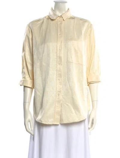 Pre-owned Kith Three-quarter Sleeve Button-up Top In Neutral